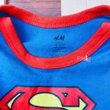  [0-4m] Set 2 Món Bodysuit Kèm Yếm Cổ HM - Xanh Super 