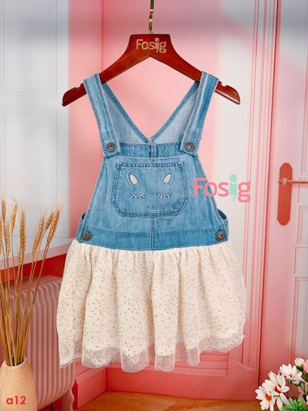  [12-18m; 2-3T] Yếm Đầm Bé Gái Oskos - Ngựa Kem KC 