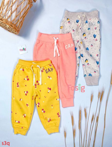  [5-20kg] Set 3 Quần Jogger Nỉ Bé Gái GP - Combo màu ngẫu nhiên 