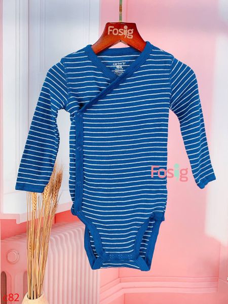  [12m-24m] Bodysuit Tay Dài Cài Hông Bé Trai Cter - Navy Sọc 