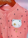  [0-3m] Sleepsuit Gài Nút Có Vớ Bé Gái KB - Nâu Chấm Mèo 