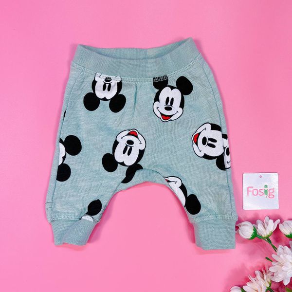  [0-2m] Quần Thun HM Unisex - Xanh Ngọc Mickey 