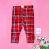  [4-6m] Quần Thun Legging Bé Gái HM - Đỏ Caro 