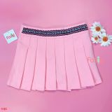  [11-12kg; 15-17kg; 21-22kg] Chân Váy Chữ A Xếp Ly Bé Gái - Hồng Ren 