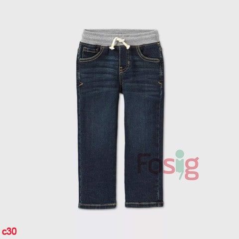  [22-28kg] Quần Jean Bé Trai CJ - Jean Đậm Đai Xám 