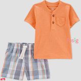  [3-6m; 9-12m] Quần Short Kate Bé Trai Cter - Caro Xám Xanh 