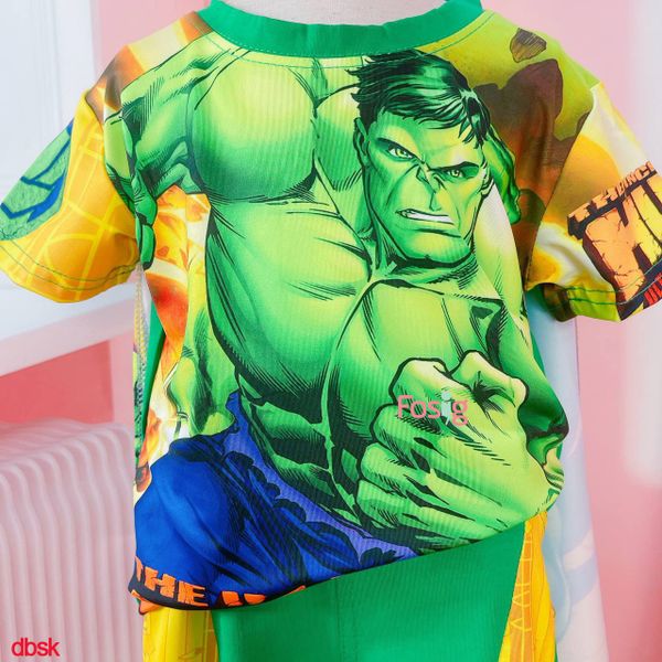  [16-24kg] Đồ Bộ Ngắn Siêu Anh Hùng SK - Vàng Xanh Hulk 