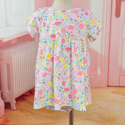 11-12kg Đầm bé gái- Trắng hoa KL hồng