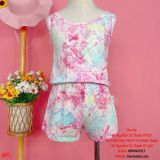  [17-32kg] Jumpsuit Bé Gái PL - Hoa Văn Hồng Xanh 