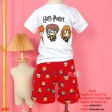  [22-50kg] Set Đồ Bộ Ngắn Bé Trai HM190 - Trắng Harry Potter 