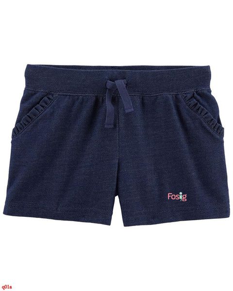  [11-12kg] Quần Short Da Cá Bé Gái Cter - Navy Jean 