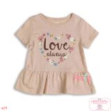  [12-14kg] Áo Váy Thun Tay Ngắn Bé Gái Cter - Hồng Love Always 