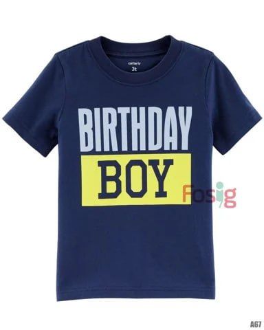  [6-9m ; 24m] Áo Thun Tay Ngắn Sơ Sinh Bé Trai Cter120 - Navy Boy 