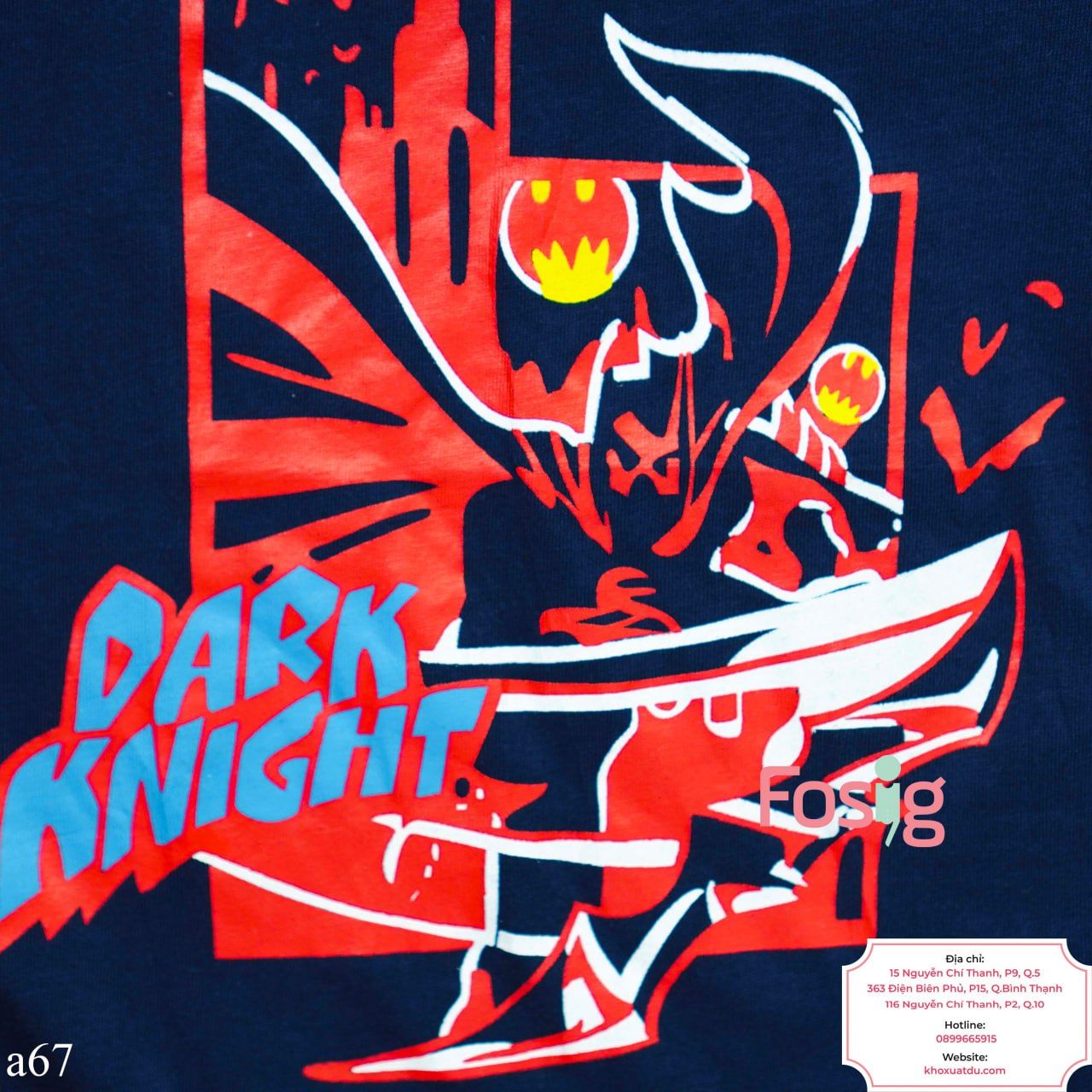  [24M ; 4-5T] Áo Thun Tay Ngắn Sơ Sinh Bé Trai Batman - Navy Dark Knight 