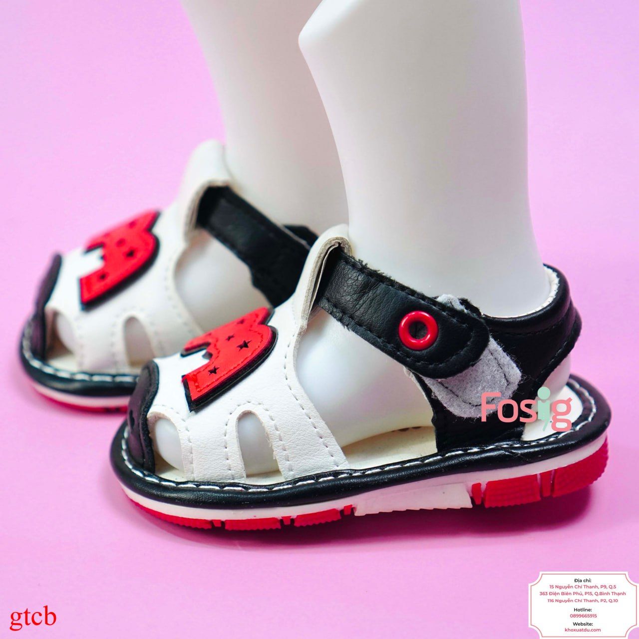  [12.5cm>] Giày Sandal Có Kèn Cho Bé Trai - Trắng M Đỏ 