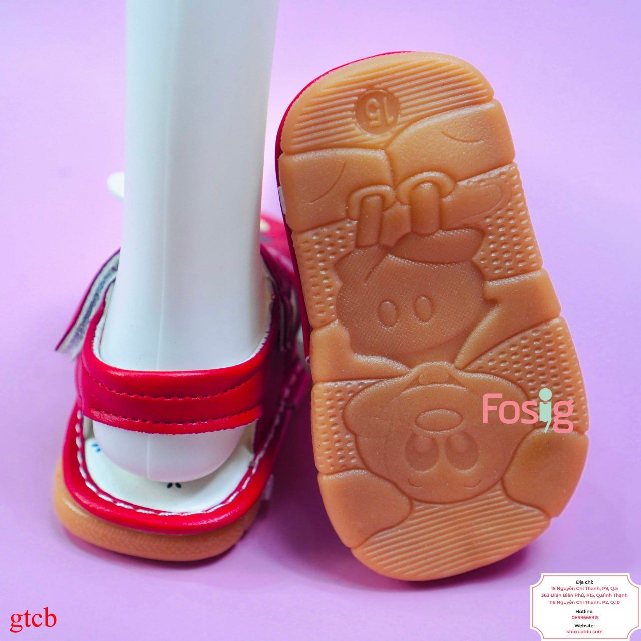  [10-13cm] Giày Sandal Cho Bé Gái - Đỏ Mickey 