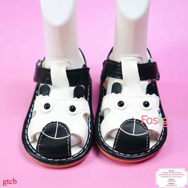  [11-12.5cm] Giày Sandal Cho Bé Trai - Trắng Đen Đôi Mắt 
