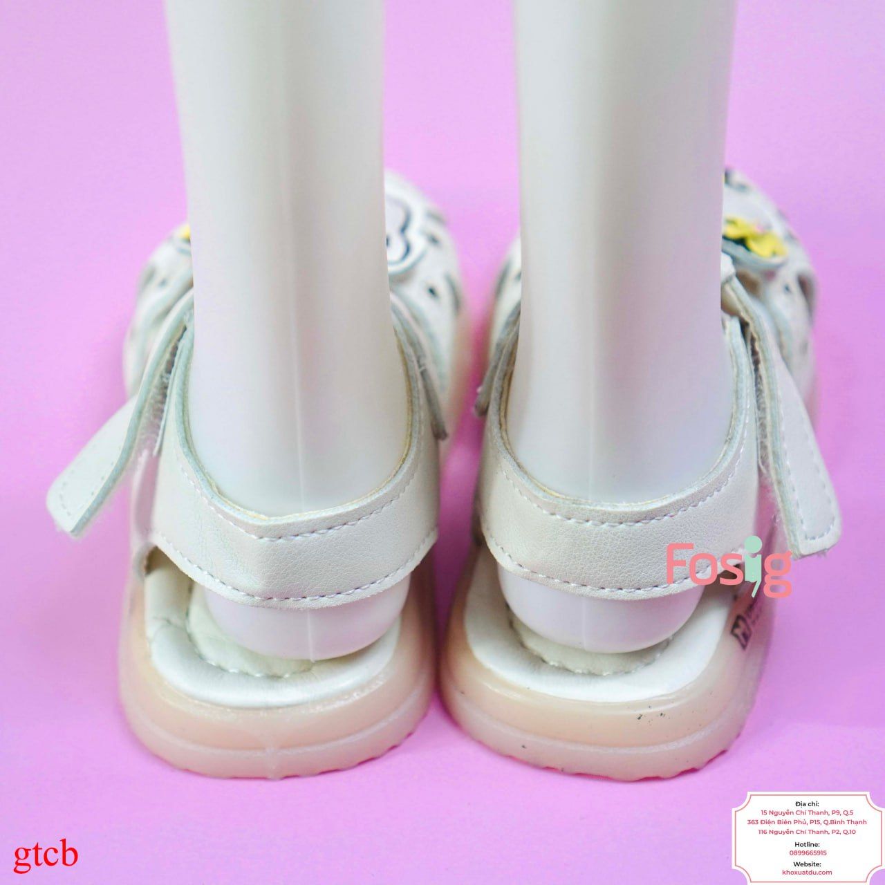  [13cm>] Giày Sandal Cho Bé Gái - Trắng Mèo Hoa 