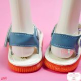  [12-13cm] Giày Sandal Có Kèn Cho Bé Trai - Trắng Xanh Chó 