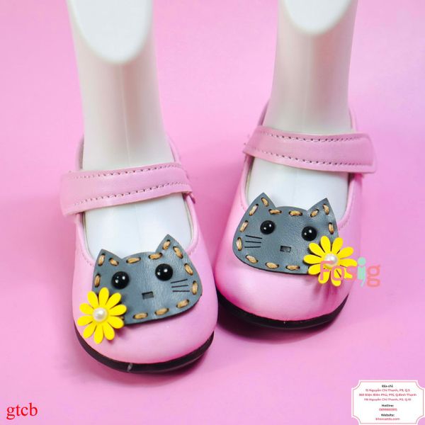  [10-12.5cm] Giày Công Chúa Cho Bé Gái - Hồng Mèo Hoa 