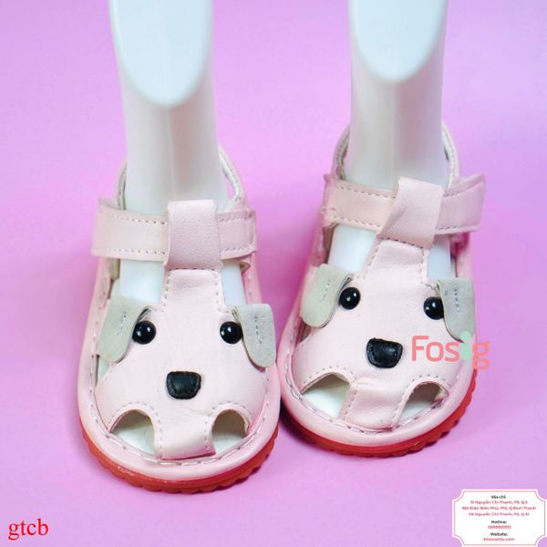  [11.5cm>] Giày Sandal Cho Bé Gái - Hồng Nhạt Chó 