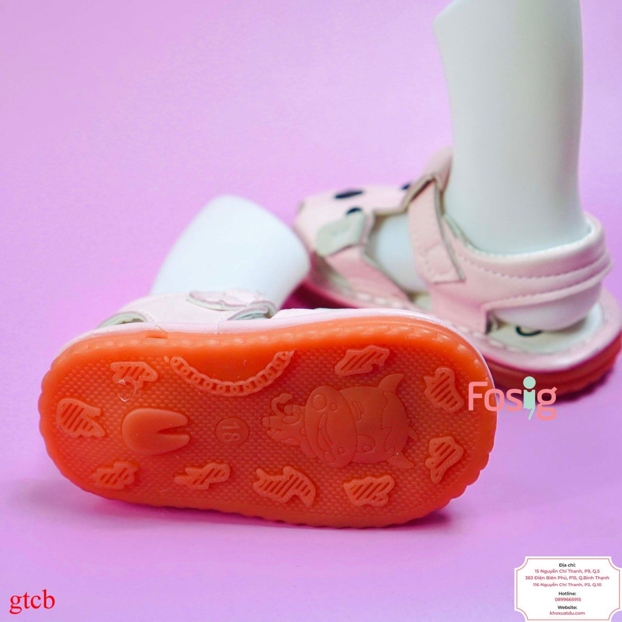  [11.5cm>] Giày Sandal Cho Bé Gái - Hồng Nhạt Chó 