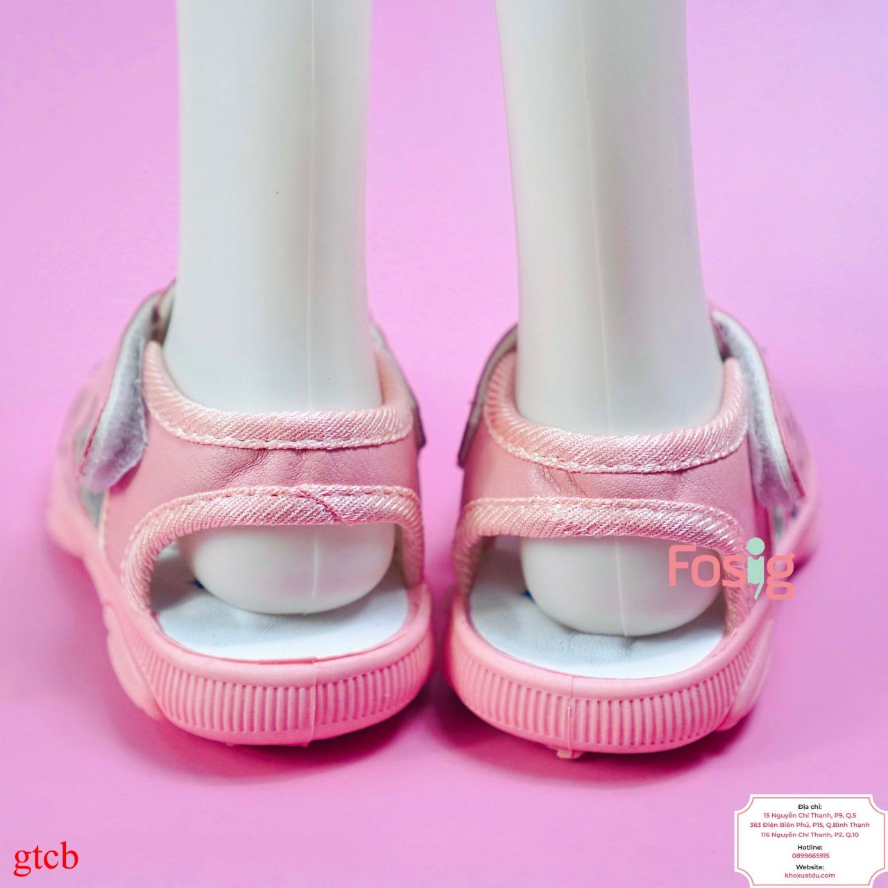  [10-12.5cm] Giày Sandal Có Kèn Cho Bé Gái - Hồng Bò Sữa 