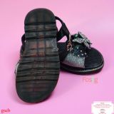  [14-14.5cm] Giày Sandal Cho Bé Gái - Nơ Xanh Bướm Cườm 