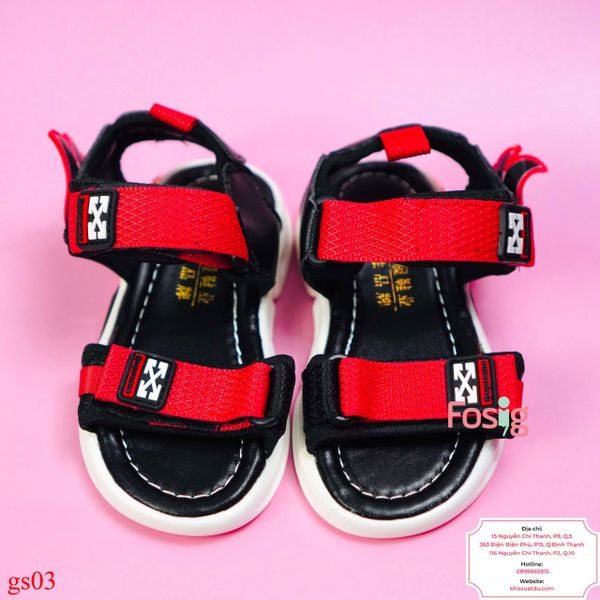  [11.5-14.5cm] Giày Sandal Cho Bé Trai - Đen Đỏ LCL 