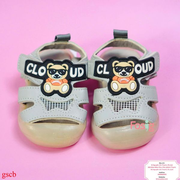  [10.5cm] Giày Sandal Cho Bé Trai - Xám Gấu Cloud 