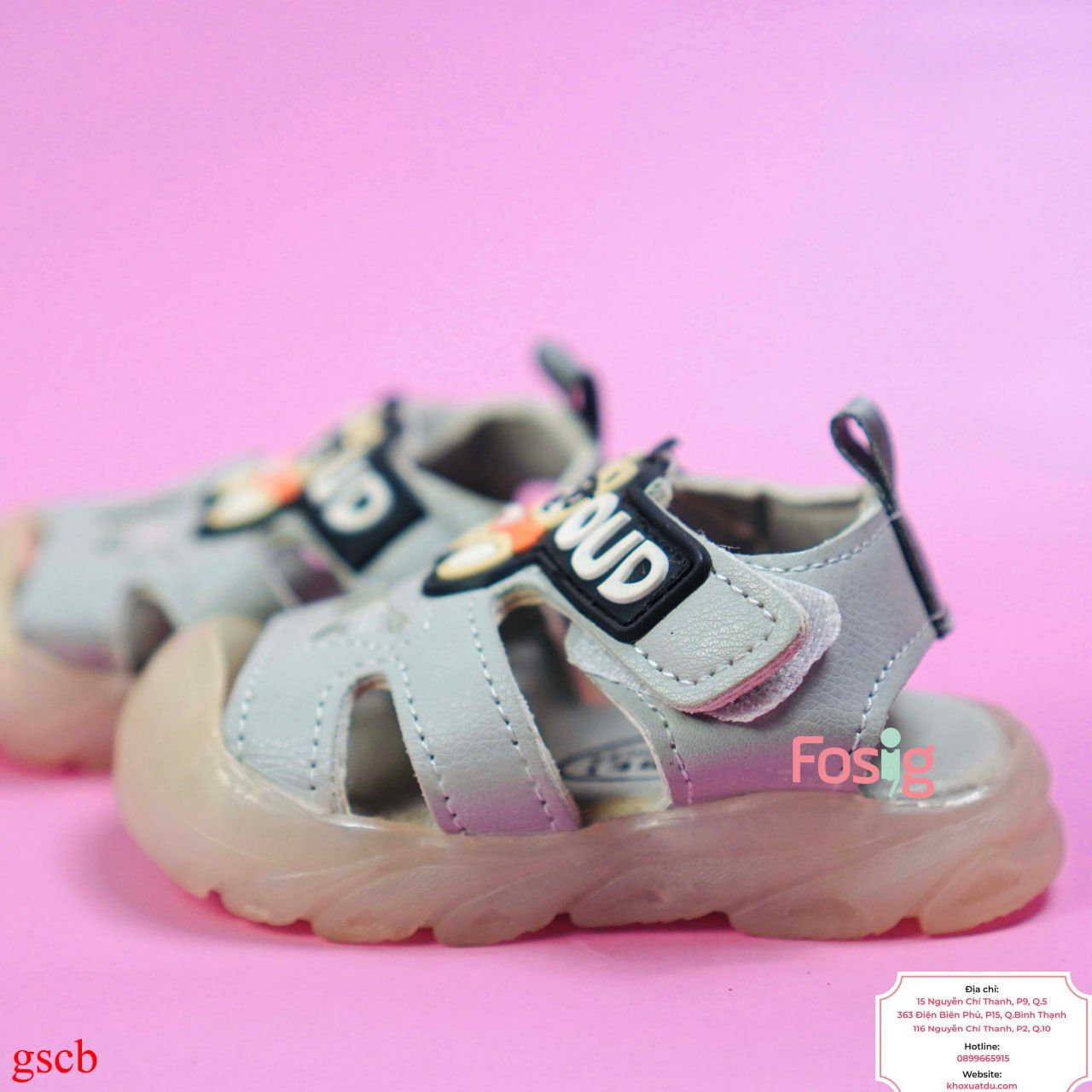  [10.5cm] Giày Sandal Cho Bé Trai - Xám Gấu Cloud 