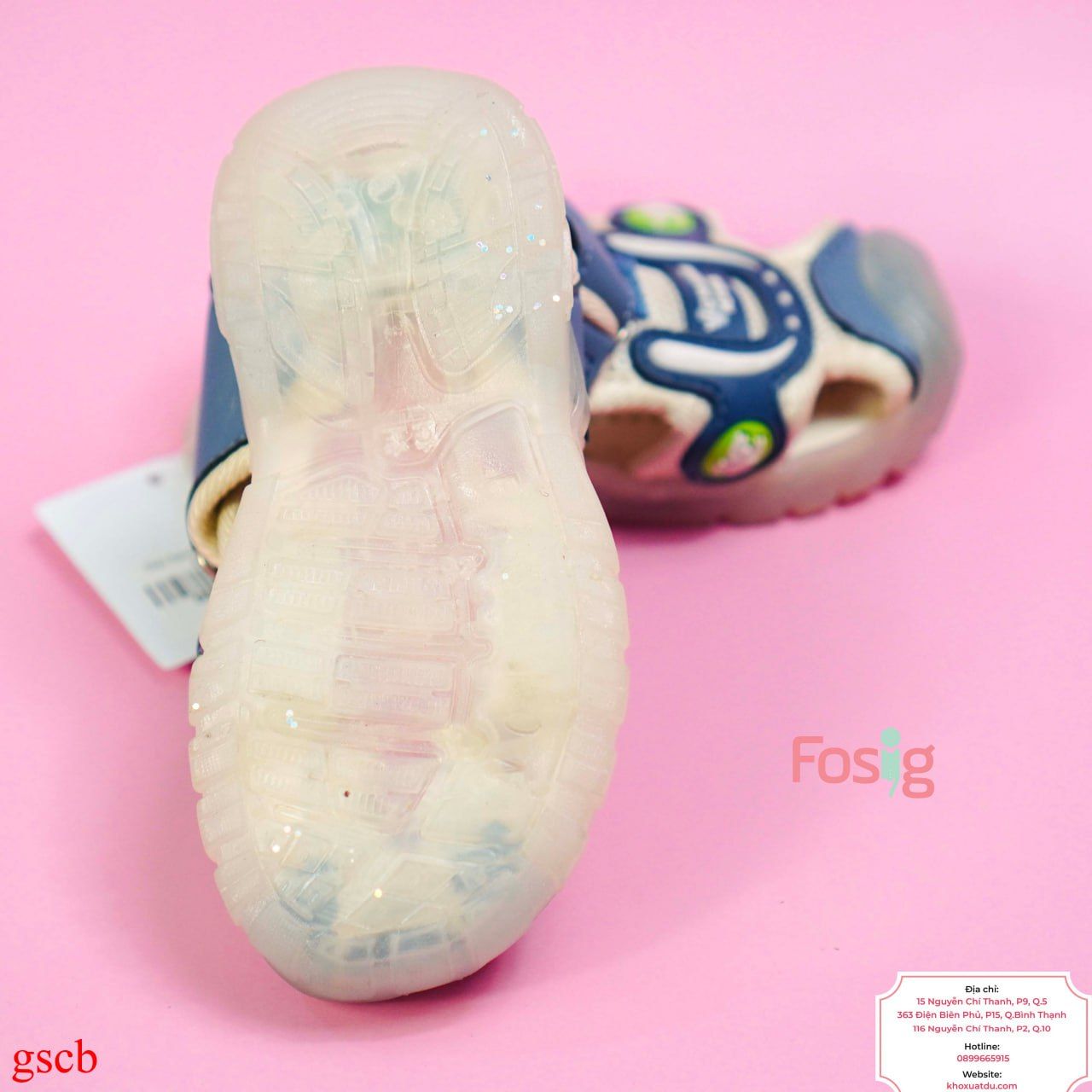  [12cm] Giày Sandal Cho Bé Trai - Xanh Xám Yicheng Kids 