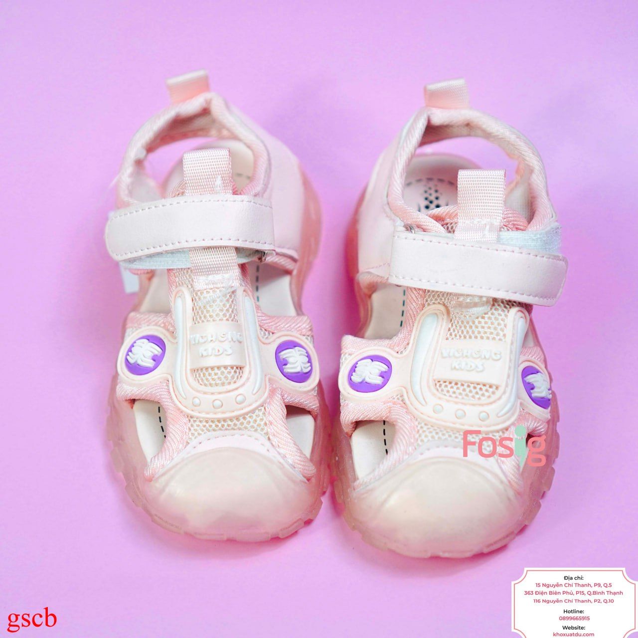  [13-14cm] Giày Sandal Cho Bé Gái - Hồng Nhện Yicheng Kids 