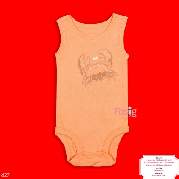  [0-3m ;24m] Bodysuit 3 Lỗ Bé Trai Cter50 - Cam Cua Cá 