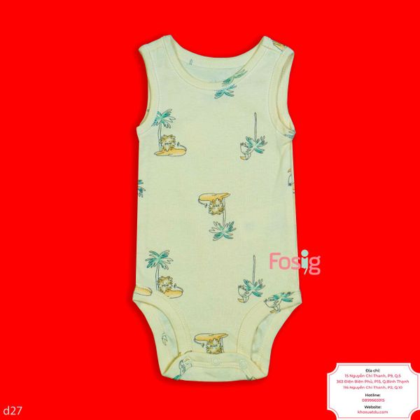  [0-24m] Bodysuit 3 Lỗ Tay Ngắn Bé Trai Cter50 - Vàng Cây Dừa 3L 