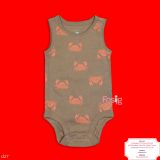  [0-3m ; 12m] Bodysuit 3 Lỗ Bé Trai Cter50 - Nâu Cua Cam 