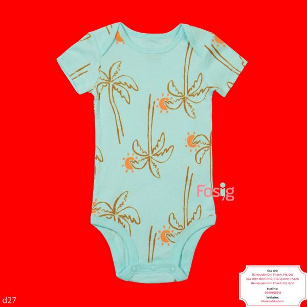  [0-6m ; 18m] Bodysuit Tay Ngắn Bé Trai Cter50 - Xanh Cây Dừa TN 