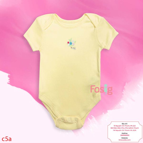  [15-16kg] Bodysuit Tay Ngắn Bé Gái - Vàng Bó Hoa 