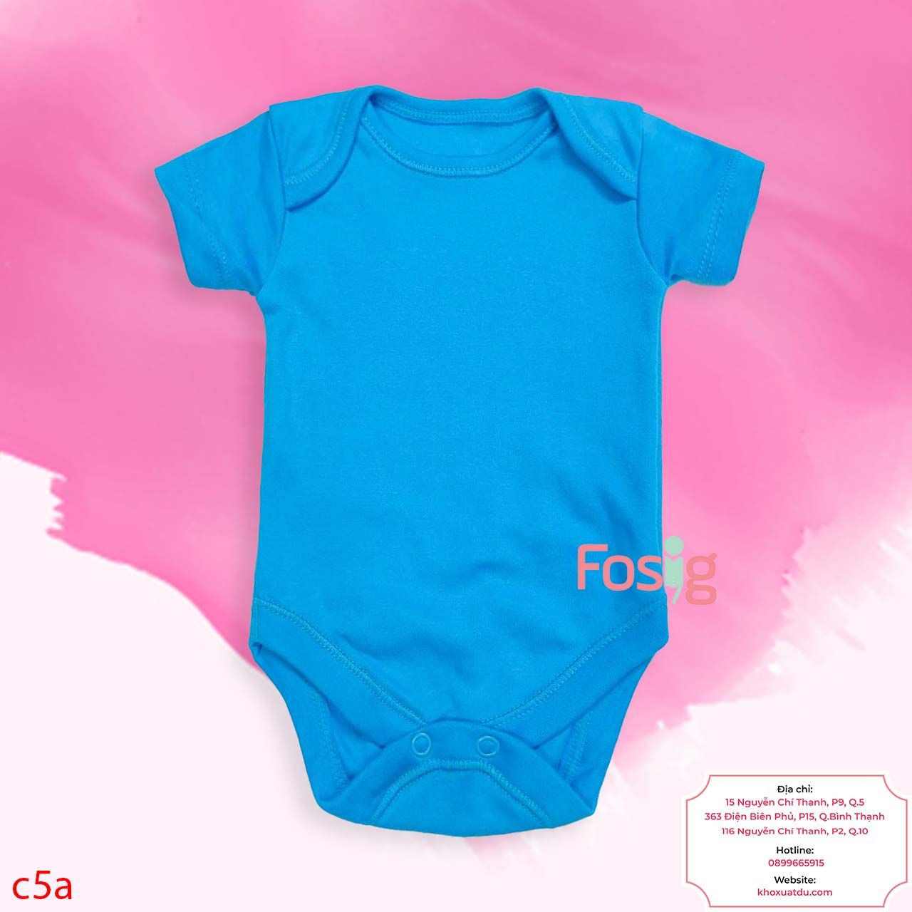  [0-3m; 9-12m] Bodysuit Tay Ngắn Bé Trai - Xanh Dương Đậm 