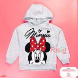  [16-17kg] Áo Hoodie Nỉ PM Bé Gái - Xám Minnie 