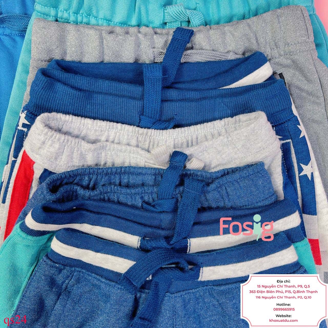  [3m-6m] Quần Short Da Cá Oskos Bé Trai - Navy Đậm Trơn 