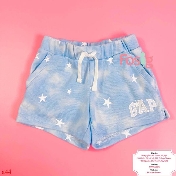  [22-23kg; 38-45kg] Quần Short Da Cá Bé Gái GP - Xanh Sao Trắng 