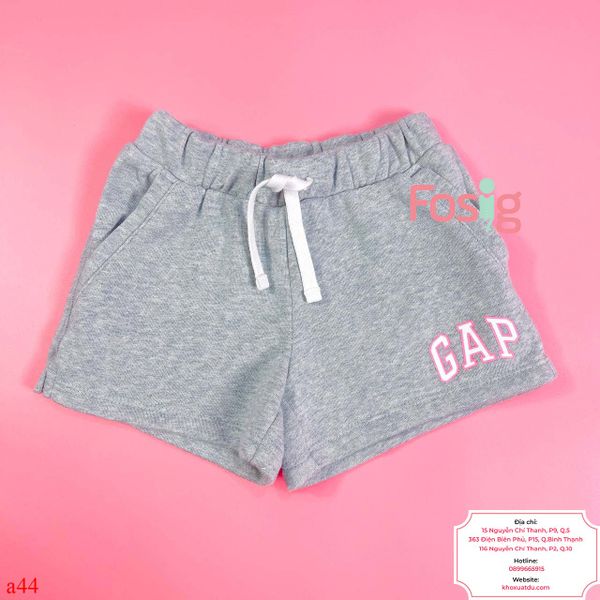  [10-23kg; 28-45kg] Quần Short Da Cá Bé Gái GP - Xám GP Viền Hồng 