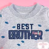  [3m-24m] Áo Da Cá Tay Dài Cter Bé Trai - Xám Best Brother 