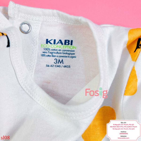  [0-3m] Sleepsuit Cúc Bấm Có Vớ KB Bé Gái - Kem Tim Love 