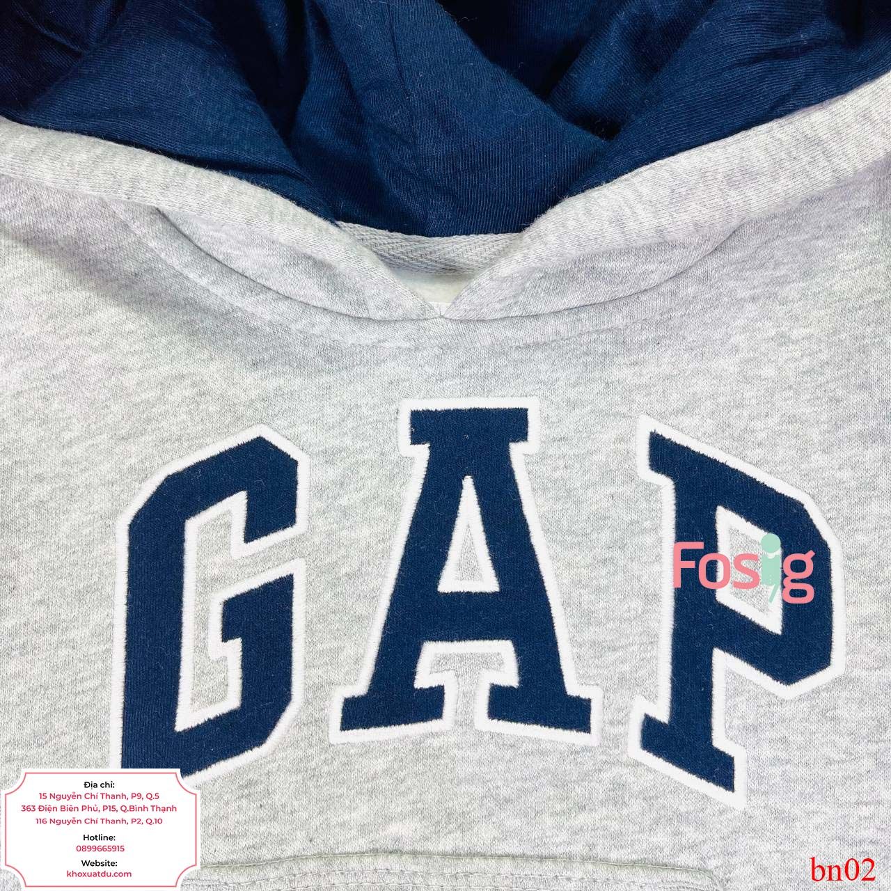  [15-16kg] Set Đồ Bộ Dài Nỉ GP Bé Trai - Xám Hoodie GP 