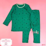  [13-16kg; 20-24kg] Set Đồ Bộ Dài Xuất Hàn Unisex - Xanh Noel Cổ Rêu 