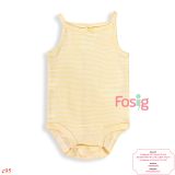  [0-3m] Bodysuit 2 Dây Bé Gái Cter50 - Sọc Vàng 2D 