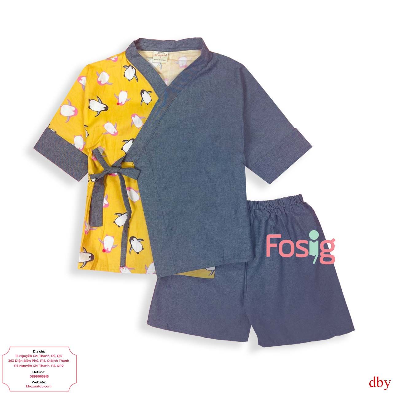  [9-10kg ; 17-21kg] Đồ Bộ YuKaTa Bé Unisex - Vàng Chim Cánh Cụt 