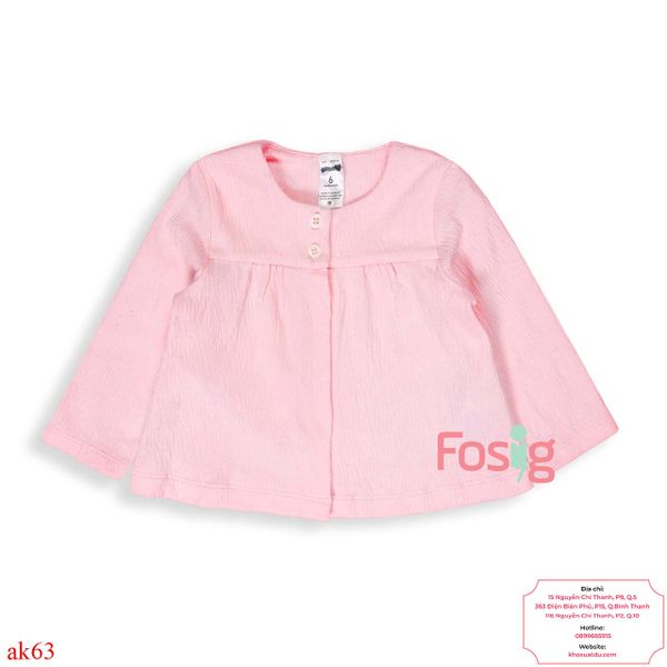  Áo Khoác Cotton Bé Gái Cter - Hồng Trơn 